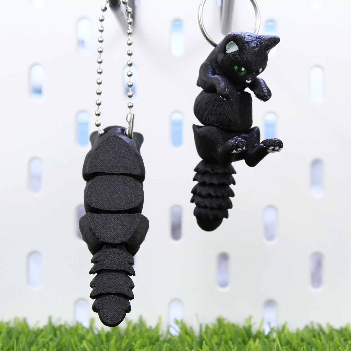 Articulating Cat Keychains 3D Printed (2 Pack)