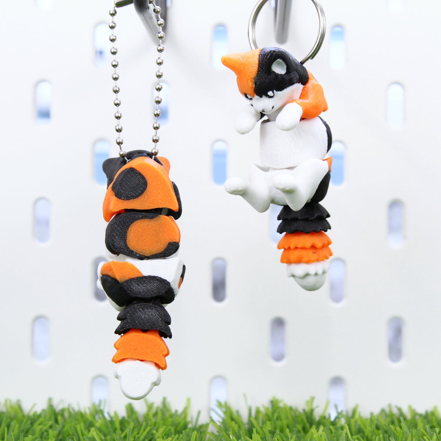 Articulating Cat Keychains 3D Printed (2 Pack)