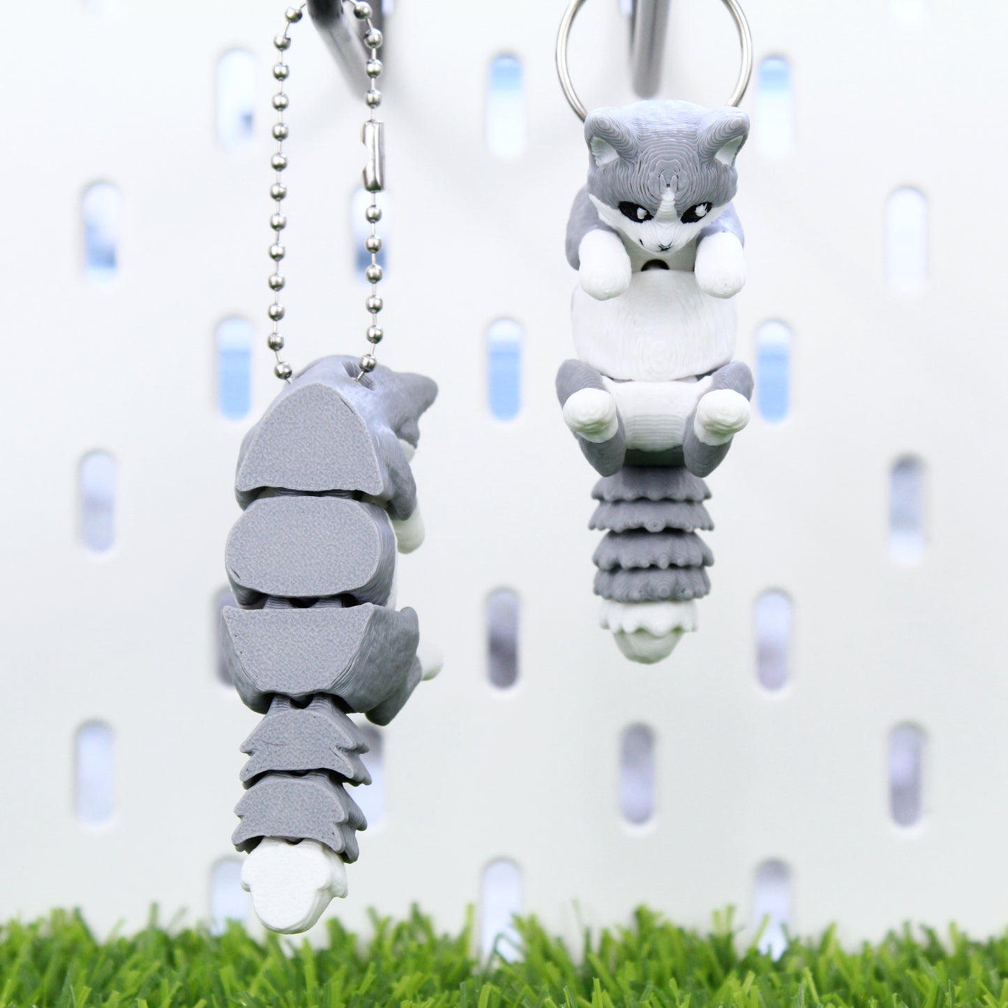 Articulating Cat Keychains 3D Printed (2 Pack)