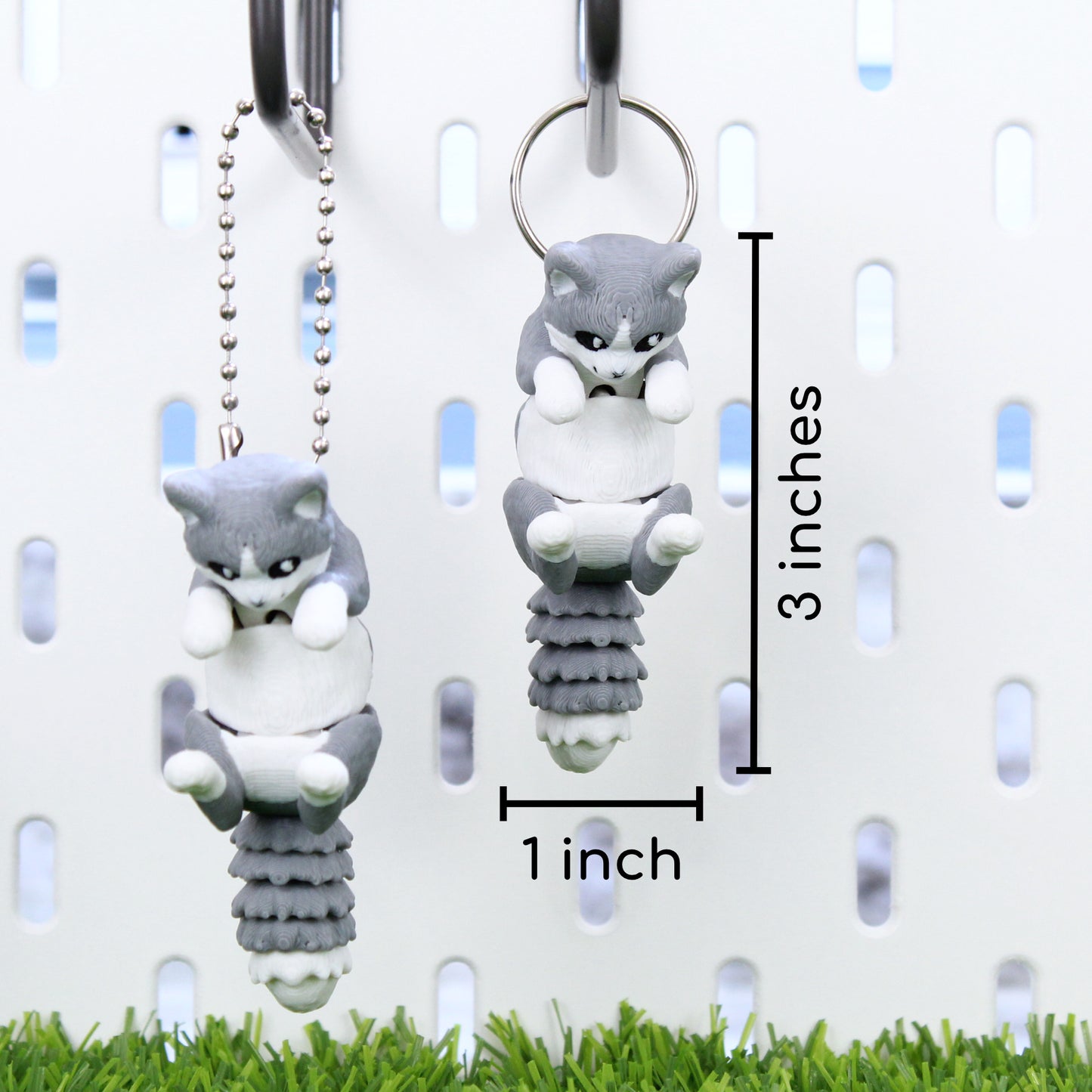 Articulating Cat Keychains 3D Printed (2 Pack)