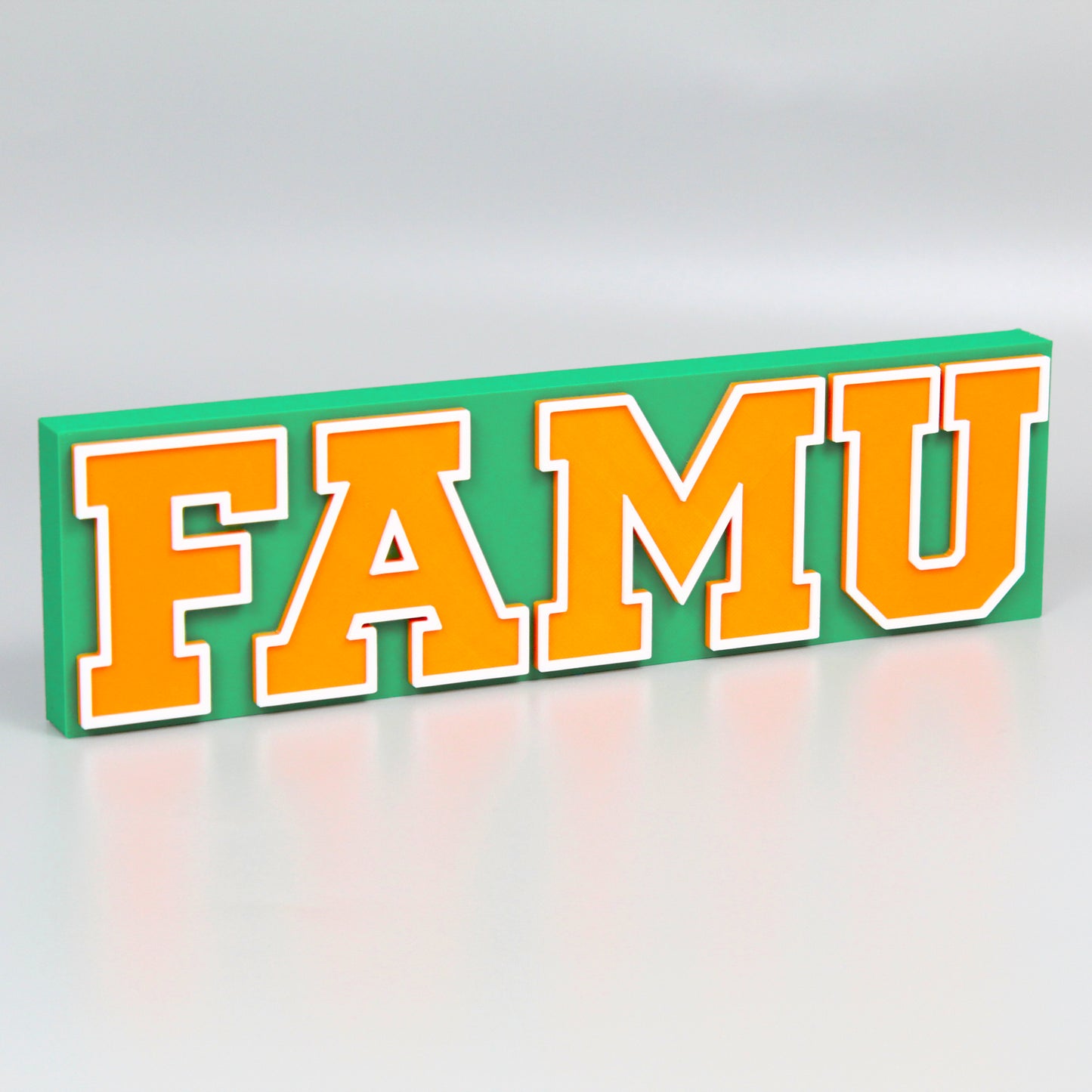 Florida A&M University, green version, decoration angled right.